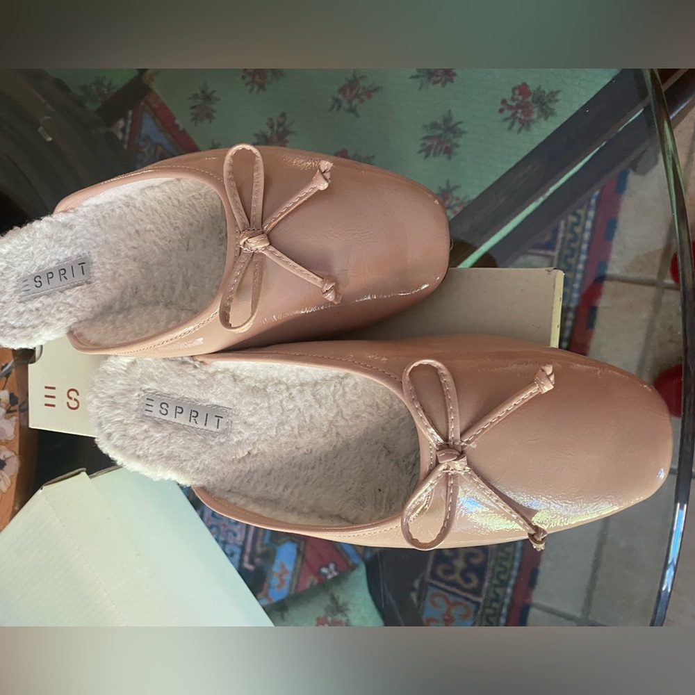 Esprit mule fur lined in pink size 9